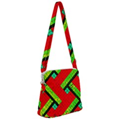 Pop Art Mosaic Zipper Messenger Bag by essentialimage365