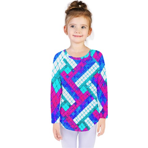 Pop Art Mosaic Kids  Long Sleeve Tee by essentialimage365
