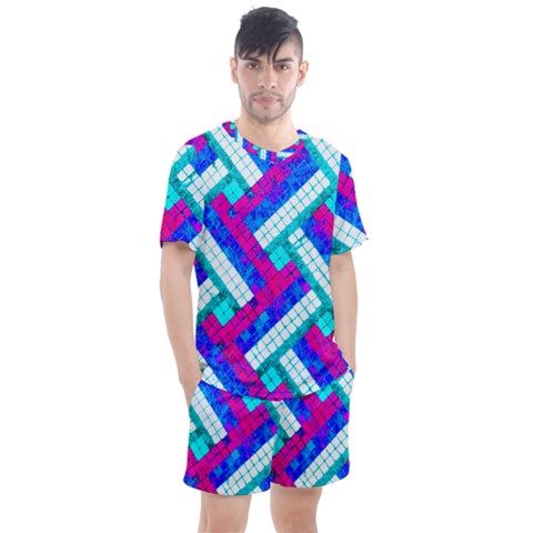 Pop Art Mosaic Men s Mesh Tee And Shorts Set by essentialimage365