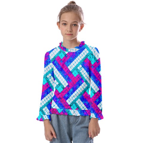 Pop Art Mosaic Kids  Frill Detail Tee by essentialimage365