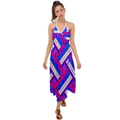 Pop Art Mosaic Halter Tie Back Dress  by essentialimage365