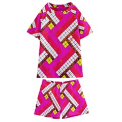 Pop Art Mosaic Kids  Swim Tee And Shorts Set by essentialimage365