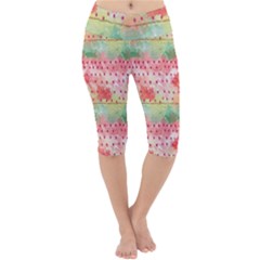 Colorful Paints Lightweight Velour Cropped Yoga Leggings by designsbymallika