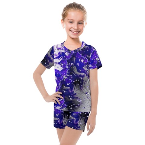 Fractal Lava Kids  Mesh Tee And Shorts Set by Sparkle