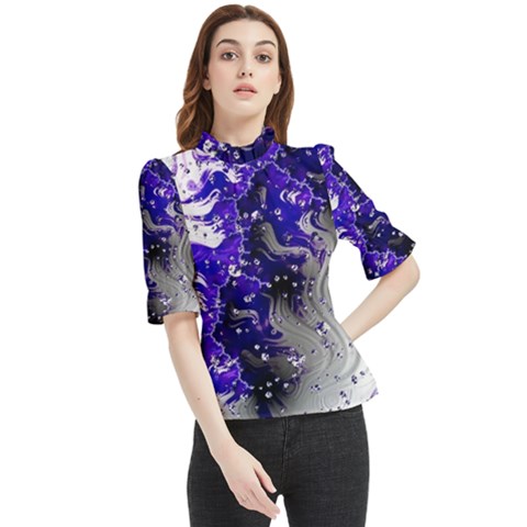 Fractal Lava Frill Neck Blouse by Sparkle
