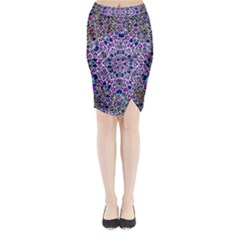 Digital Painting Drawing Of Flower Power Midi Wrap Pencil Skirt by pepitasart