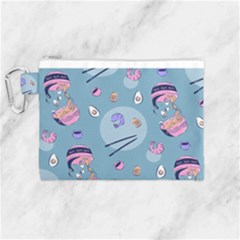 Japanese Ramen Sushi Noodles Rice Bowl Food Pattern 2 Canvas Cosmetic Bag (medium) by DinzDas