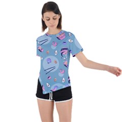 Japanese Ramen Sushi Noodles Rice Bowl Food Pattern 2 Asymmetrical Short Sleeve Sports Tee by DinzDas
