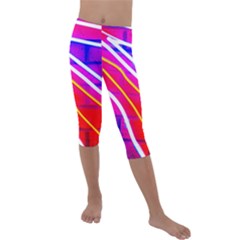 Pop Art Neon Lights Kids  Lightweight Velour Capri Leggings  by essentialimage365