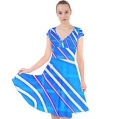 Pop Art Neon Wall Cap Sleeve Front Wrap Midi Dress by essentialimage365