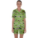 Sunglasses Funny Satin Short Sleeve Pajamas Set View1
