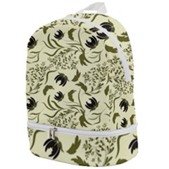 Folk Flowers Art Pattern Floral Abstract Surface Design  Seamless Pattern Zip Bottom Backpack by Eskimos