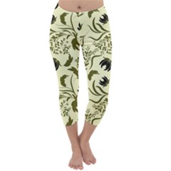 Folk Flowers Art Pattern Floral Abstract Surface Design  Seamless Pattern Capri Winter Leggings  by Eskimos
