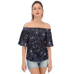 Geometric Dark Blue Abstract Print Pattern Off Shoulder Short Sleeve Top by dflcprintsclothing