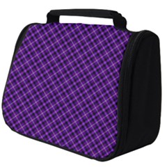 Purple, Black And Yellow Color Plaid, Retro Tartan Pattern Full Print Travel Pouch (big) by Casemiro