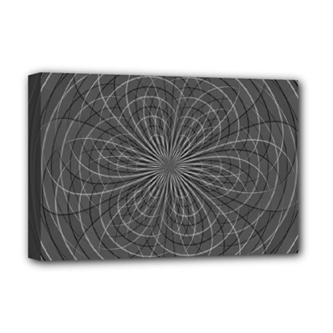 Abstract Spirals, Spiral Abstraction, Gray Color, Graphite Deluxe Canvas 18  X 12  (stretched) by Casemiro
