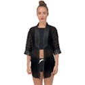 Black And White Kinetic Design Pattern Open Front Chiffon Kimono View1