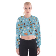 Coffee Time Cropped Sweatshirt by SychEva
