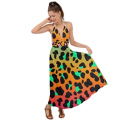 Bright Leopard  Backless Maxi Beach Dress by TanitaSiberia