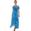 Folk flowers art pattern Floral  surface design  Seamless pattern Off Shoulder Open Front Chiffon Dress View1