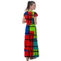 Colorful Rectangle boxes Flutter Sleeve Maxi Dress View2