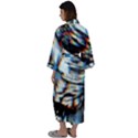 Rainbow Vortex Maxi Satin Kimono View2