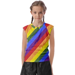 Lgbt Pride Motif Flag Pattern 1 Kids  Raglan Cap Sleeve Tee by dflcprintsclothing