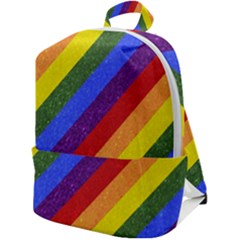 Lgbt Pride Motif Flag Pattern 1 Zip Up Backpack by dflcprintsclothing