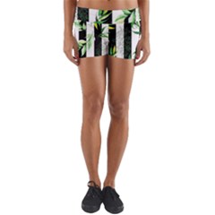 Minimal Stripes Pattern Yoga Shorts by designsbymallika