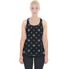Black And White Funny Monster Print Pattern Piece Up Tank Top by dflcprintsclothing
