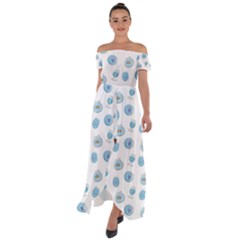 Aquarium With Fish Off Shoulder Open Front Chiffon Dress by SychEva