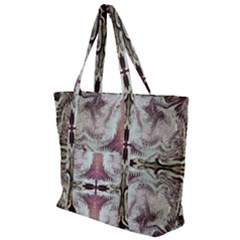 White Burgundy Repeats Zip Up Canvas Bag by kaleidomarblingart