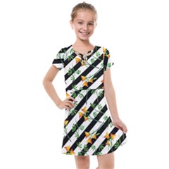 Orange Stripes Love Kids  Cross Web Dress by designsbymallika