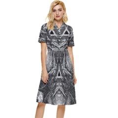 Boho Biohazard Button Top Knee Length Dress by MRNStudios