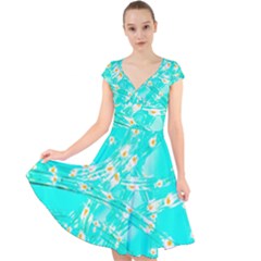 Pop Art Neuro Light Cap Sleeve Front Wrap Midi Dress by essentialimage365