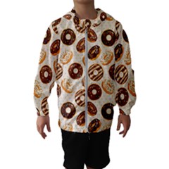 Chocolate Donut Love Kids  Hooded Windbreaker by designsbymallika