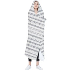 Mixed Gray Striped Ethnic Seamless Pattern Wearable Blanket by dflcprintsclothing