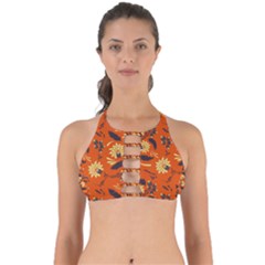 Folk Flowers Pattern  Perfectly Cut Out Bikini Top by Eskimos