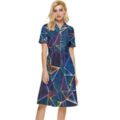 Broken Bubbles Button Top Knee Length Dress by MRNStudios