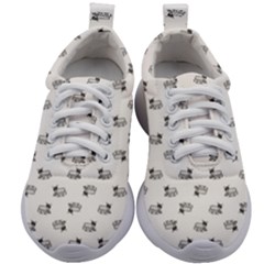 Funny Monster Feline Drawing Motif Pattern Kids Athletic Shoes by dflcprintsclothing