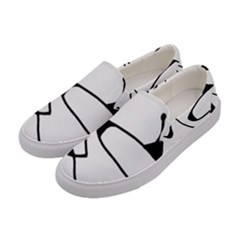 Black And White Abstract Linear Decorative Art Women s Canvas Slip Ons by dflcprintsclothing