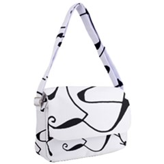 Black And White Abstract Linear Decorative Art Courier Bag by dflcprintsclothing