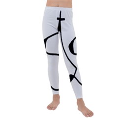 Black And White Abstract Linear Decorative Art Kids  Lightweight Velour Leggings by dflcprintsclothing