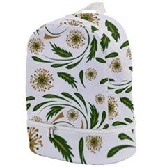 Folk Flowers Pattern Floral Surface Design Zip Bottom Backpack by Eskimos