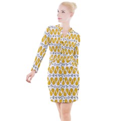 Juicy Yellow Pear Button Long Sleeve Dress by SychEva