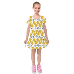Juicy Yellow Pear Kids  Short Sleeve Velvet Dress by SychEva