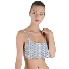 Modern Tribal Black And White Ornate Stripes Layered Top Bikini Top  by dflcprintsclothing