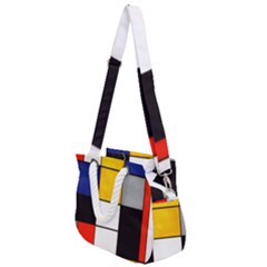 Composition A By Piet Mondrian Rope Handles Shoulder Strap Bag by maximumstreetcouture