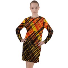 Root Humanity Orange Yellow And Black Long Sleeve Hoodie Dress by WetdryvacsLair