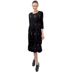 Sequence Card Collection Ruffle End Midi Chiffon Dress by WetdryvacsLair